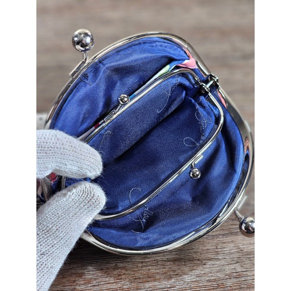 Vera Bradley Floral Coin Purse Kiss Lock Clutch 4x5 - Picture 5 of 15